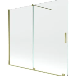 Mexen Velar pare-douche 2 plis coulissant 180 x 150 cm, transparent, doré - 896-180-000-01-50