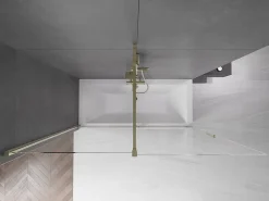 Mexen Velar pare-douche 2 plis coulissant 180 x 150 cm, transparent, doré - 896-180-000-01-50