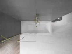 Paroi De Douche|Mexen Velar paroi de baignoire 2 volets coulissants 95 x 150 cm, transparent, doré brossé - 896-095-000-01-55