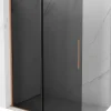 Mexen Velar paroi de douche coulissante Walk-in 150 x 200 cm, graphite 8 mm, cuivre brossé - 871-150-000-43-65