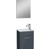 Vitra Mia ensemble meuble 39x61x28 cm avec miroir, lavabo et éclairage LED, Anthracite brillant (MIASET40A)