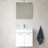 Vitra Mia ensemble meuble 59x61x39,5 cm avec porte, avec miroir, lavabo et éclairage LED, Blanc brillant (MIASETFP60B)