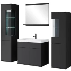 MINIO go for it , ensemble de meubles de salle de bain NIKITA noir, 4 pièces