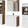 MINIO go for it , Meuble de salle de bain chêne wotan/blanc brillant - MARIT II