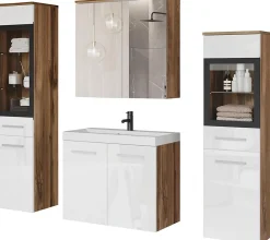 MINIO go for it , Meuble de salle de bain chêne wotan/blanc brillant - MARIT II