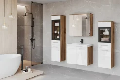 MINIO go for it , Meuble de salle de bain chêne wotan/blanc brillant - MARIT II