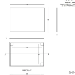Kiamami Valentina Miroir À Bord Brillant Avec Bordure Noire Mate 100X70 Cm