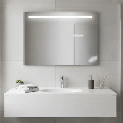 Et Design Miroir à bord poli 120x70H cm avec sablage frontal rétroéclairé led