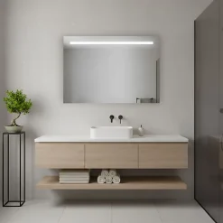Et Design Miroir à bord poli 120x70H cm avec sablage frontal rétroéclairé led