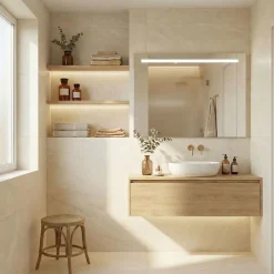 Et Design Miroir à bord poli 120x70H cm avec sablage frontal rétroéclairé led