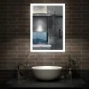 Miroir Lumineux|AICA Sanitaire Miroir de salle de bain 50x70cm LED tricolore anti-buée + mémoire + dimmable,