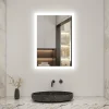 AICA Sanitaire Miroir de salle de bain 50x70cm LED tricolore anti-buée + mémoire + dimmable,