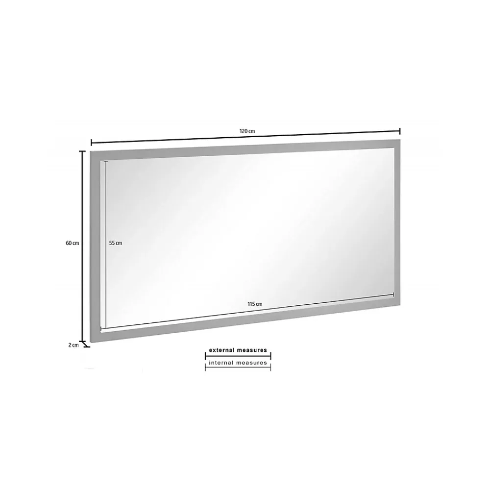 Miroir Simple|Dmora Miroir Adelchi, Miroir de salle de bain, 100% Made in Italy, 120x2h60 cm, Blanc brillant