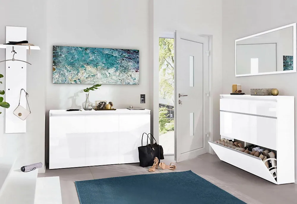 Miroir Simple|Dmora Miroir Adelchi, Miroir de salle de bain, 100% Made in Italy, 120x2h60 cm, Blanc brillant