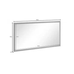 Miroir Simple|Dmora Miroir Adelchi, Miroir de salle de bain, 100% Made in Italy, 120x2h60 cm, Anthracite Brillant