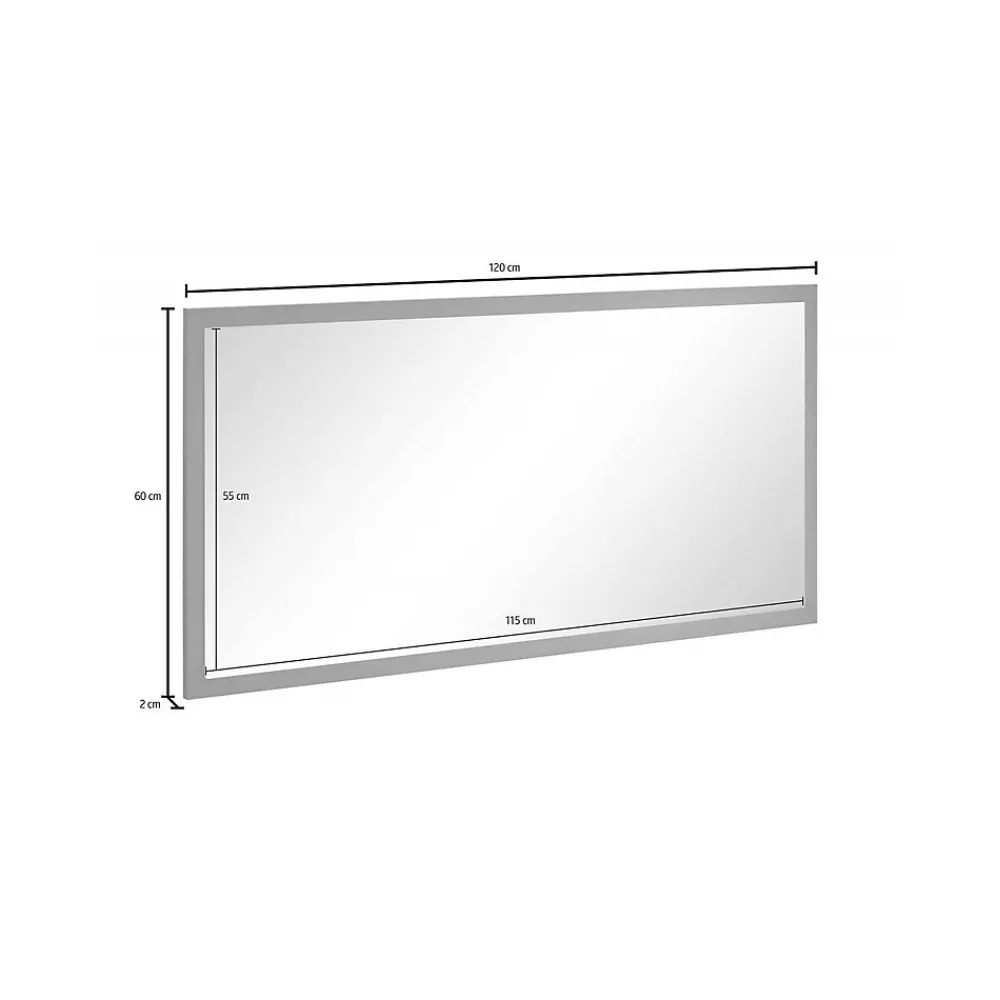 Miroir Simple|Dmora Miroir Adelchi, Miroir de salle de bain, 100% Made in Italy, 120x2h60 cm, Anthracite Brillant