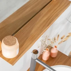 Wanda Collection Miroir Anita de salle de bain ovale en teck massif