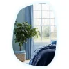 Miroir Lumineux|Tulup Miroir asymétrique led 49 x 34 cm design lumière froide