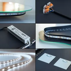 Miroir Lumineux|Tulup Miroir asymétrique led 49 x 34 cm design lumière froide