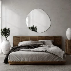 Tulup Miroir asymétrique suspendu 58 x 58 mural 1 pièce