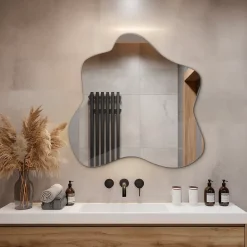Tulup Miroir asymétrique 77 x 77 cm sans cadre pour une touche moderne et élégante