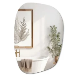Miroir Simple|Tulup Miroir asymétrique 49 x 34 cm décoratif pour salon
