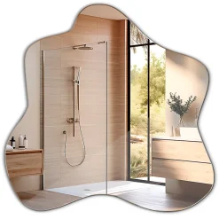 Miroir Simple|Tulup Miroir asymétrique 58 x 58 cm haut de gamme, parfait pour salon et dressing