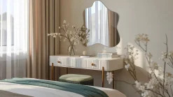 Miroir Simple|Tulup Miroir asymétrique 58 x 58 cm haut de gamme, parfait pour salon et dressing