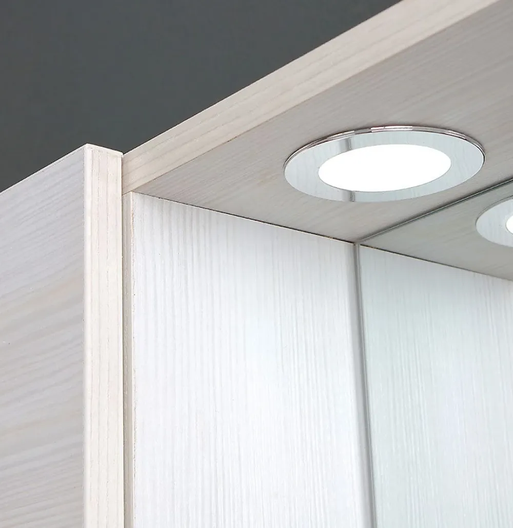 Kiamami Valentina Miroir Avec Deux Étagères En Chêne Blanc Effet Bois