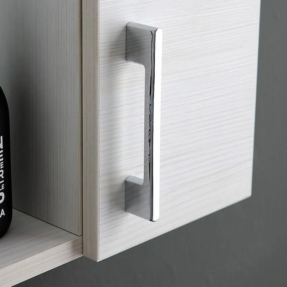 Kiamami Valentina Miroir Avec Deux Étagères En Chêne Blanc Effet Bois