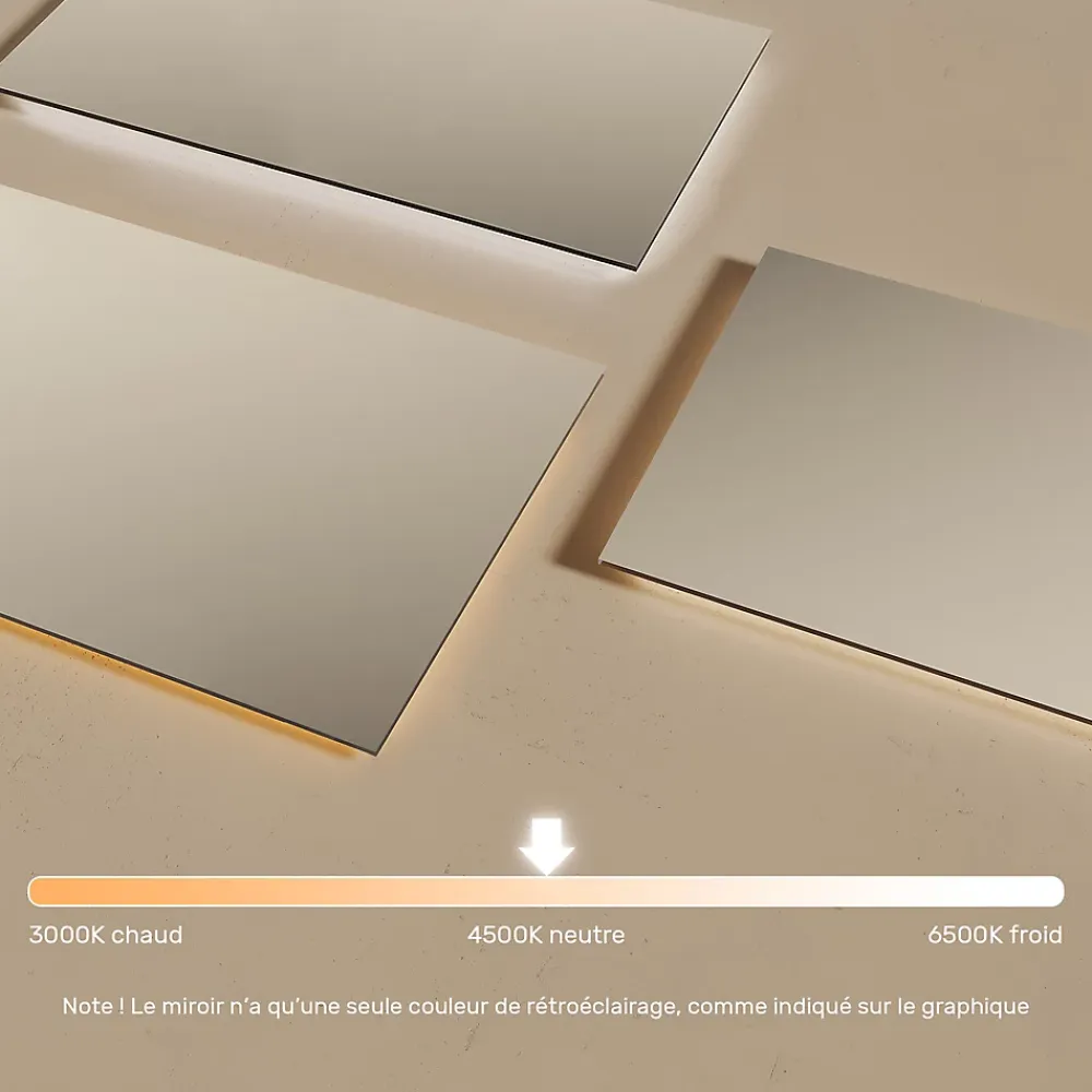 Artforma Miroir avec LED Illumination Salle de Bain (120x70cm) LED Lumineux Miroir avec Éclairage (LED058) Blanc Neutre 4500K