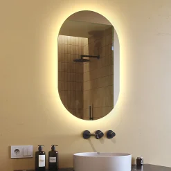 Artforma Miroir avec LED Illumination Salle de Bain (50x80cm) LED Lumineux Miroir avec Éclairage (TST106) Blanc Chaud 3000K