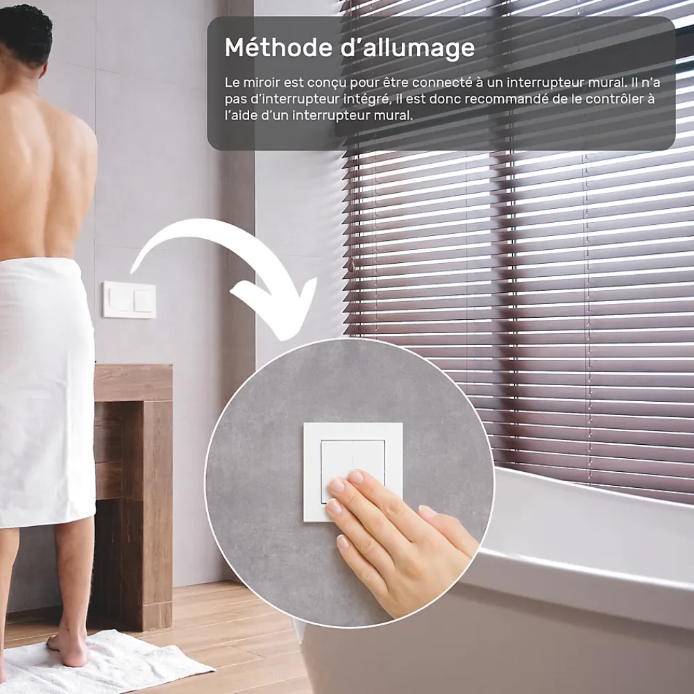 Artforma Miroir avec LED Illumination Salle de Bain (50x80cm) LED Lumineux Miroir avec Éclairage (TST106) Blanc Chaud 3000K