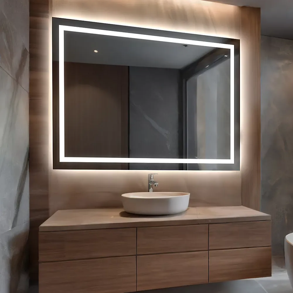 Artforma Miroir avec LED Illumination Salle de Bain - Bella, 70x70 cm, Miroir Mural Avec Éclairage, Blanc Froid 7000K