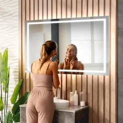 Artforma Miroir avec LED Illumination Salle de Bain - Bella, 70x70 cm, Miroir Mural Avec Éclairage, Blanc Froid 7000K
