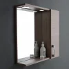 Kiamami Valentina Miroir Avec Rangement Latéral Droit En Chêne Fumé Effet Bois