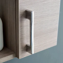 Kiamami Valentina Miroir Avec Rangement Latéral Droit En Chêne Fumé Effet Bois