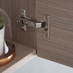 Kiamami Valentina Miroir Avec Rangement Latéral Droit En Chêne Fumé Effet Bois