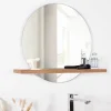 Wanda Collection Miroir Bologne de salle de bain rond en teck massif