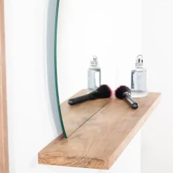 Wanda Collection Miroir Bologne de salle de bain rond en teck massif