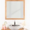 Wanda Collection Miroir carré en teck massif 70 cm