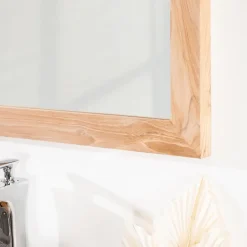 Wanda Collection Miroir carré en teck massif 70 cm