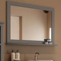 Miroir Simple|Byca Miroir 94cm gris avec tablette - Boho