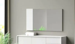 Dmora Miroir Coriando, Miroir d'entrée décoratif, Article d'ameublement mural avec profil latéral, 110x3h60 cm, Blanc