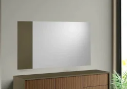Dmora Miroir Coriando, Miroir d'entrée décoratif, Article d'ameublement mural avec profil latéral, 110x3h60 cm, Blanc et Marron