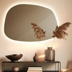 Wallfluent Miroir décoratif LED 49 x 34 cm design lumière chaude