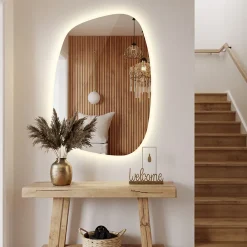 Wallfluent Miroir décoratif LED 49 x 34 cm design lumière chaude