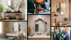 Miroir Simple|Tulup Miroir décoratif 48 x 48 cm sans cadre avec design fluide et organique