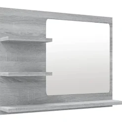 Helloshop26 Miroir de bain 60 x 10,5 bois gris