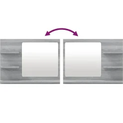 Helloshop26 Miroir de bain 60 x 10,5 bois gris